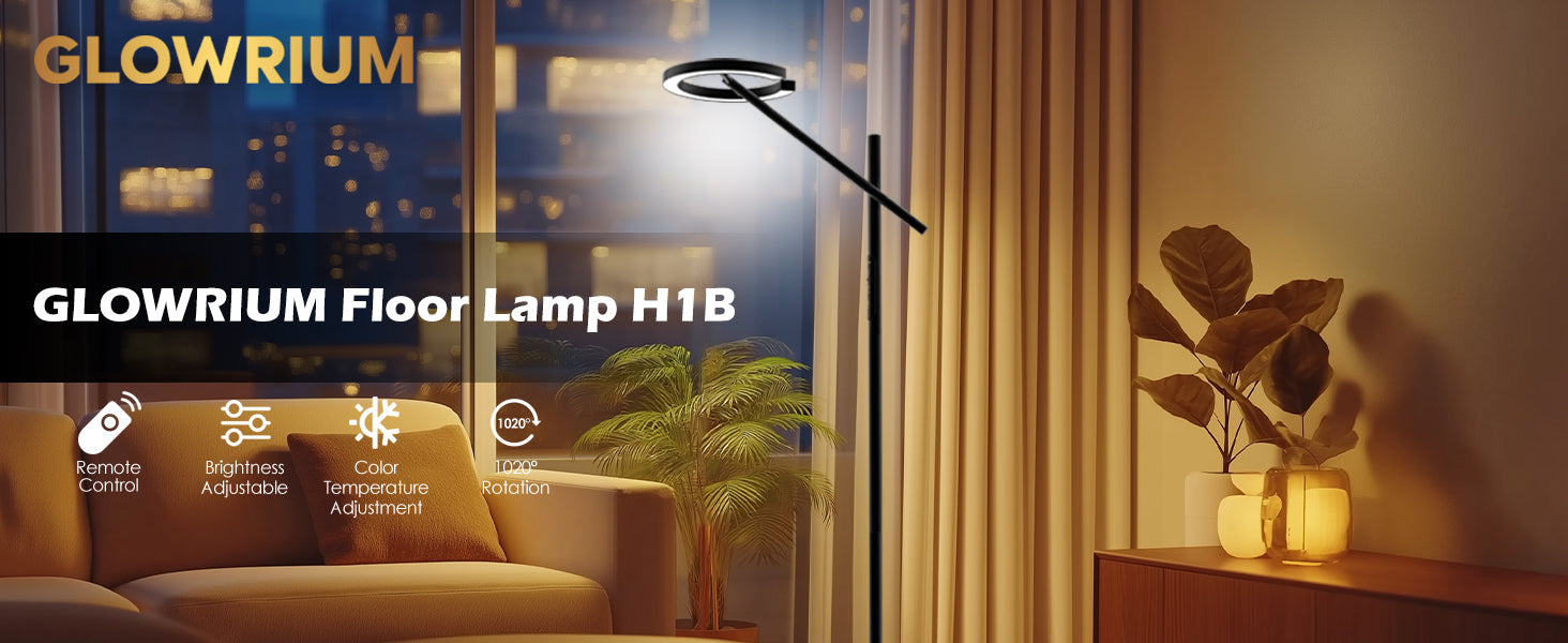 GLOWRIUM LED Floor Lamp – Bright, Modern, and Dimmable for Your Home