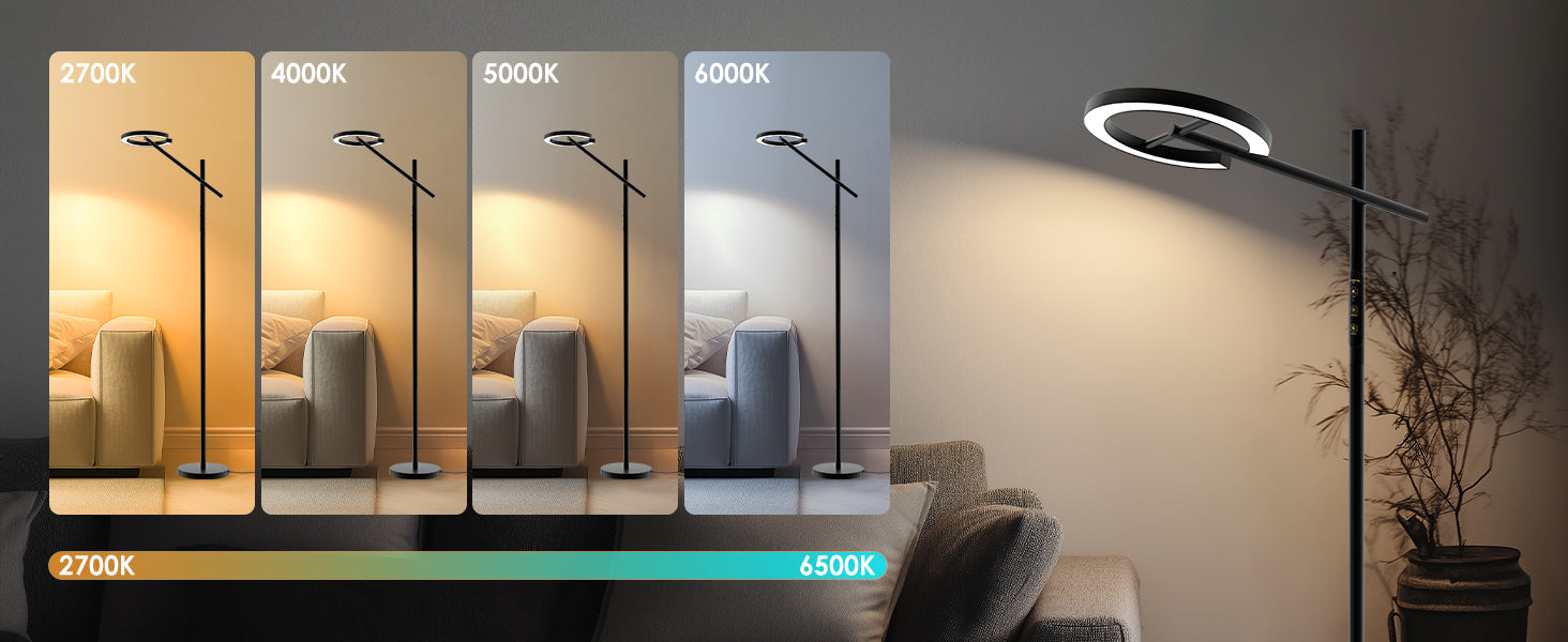 Floor Lamp Steplessly Dimmable: Color Temperatures 2700K-6500K – The Ultimate Lighting Solution for Any Space