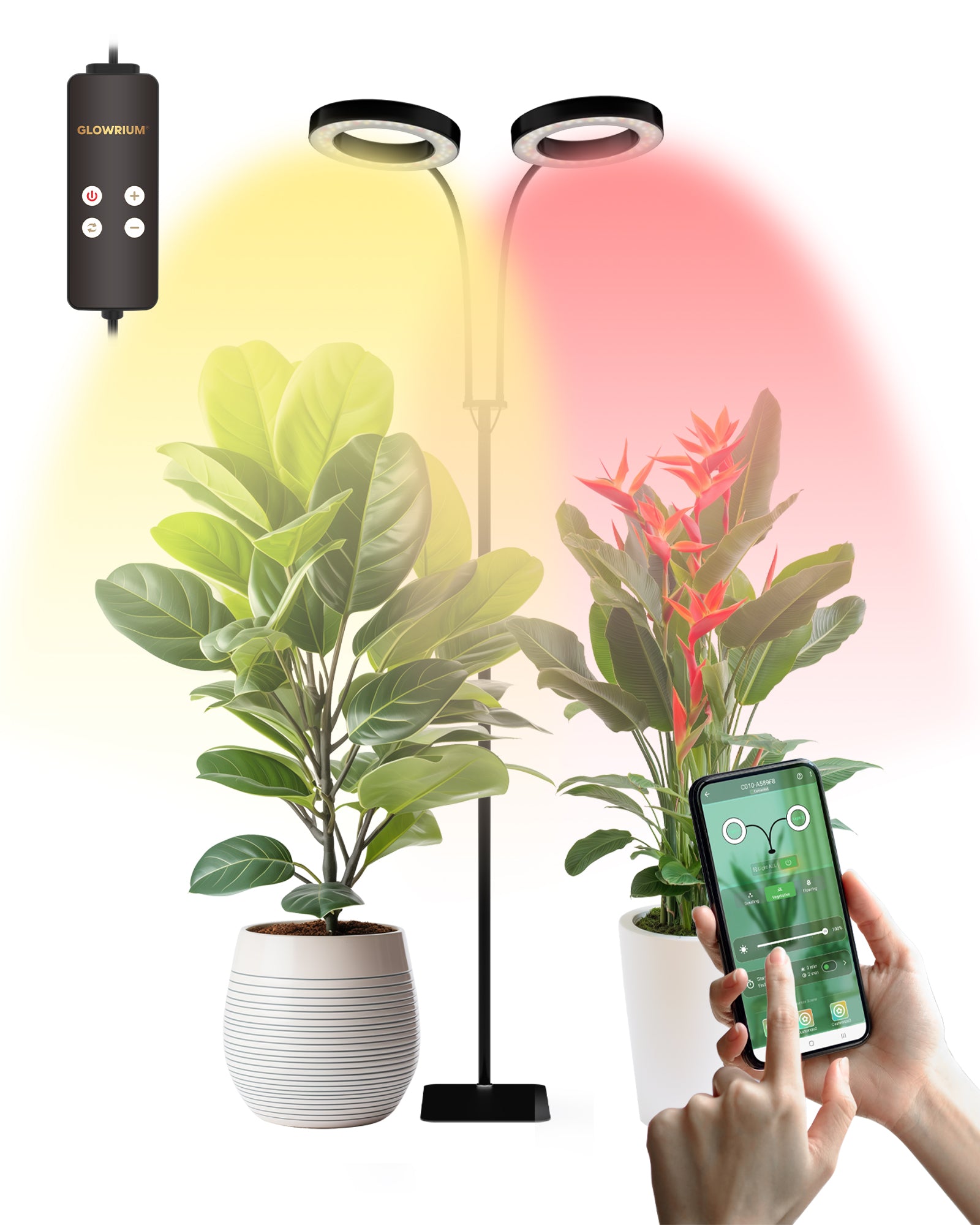 GLOWRIUM®Full Spectrum Indoor Plant Grow Light Bluetooth With 32.8 ft Control Distance