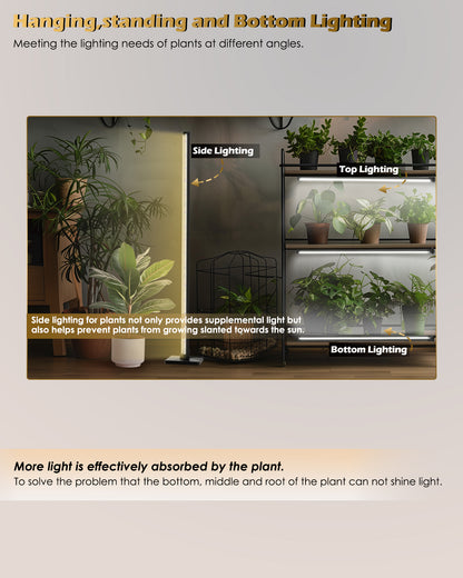 Full Spectrum Plant Grow Lights (60 in)36W Hanging and Standing Auto-Timer Wide Area Coverage in Indoor Plants-G3