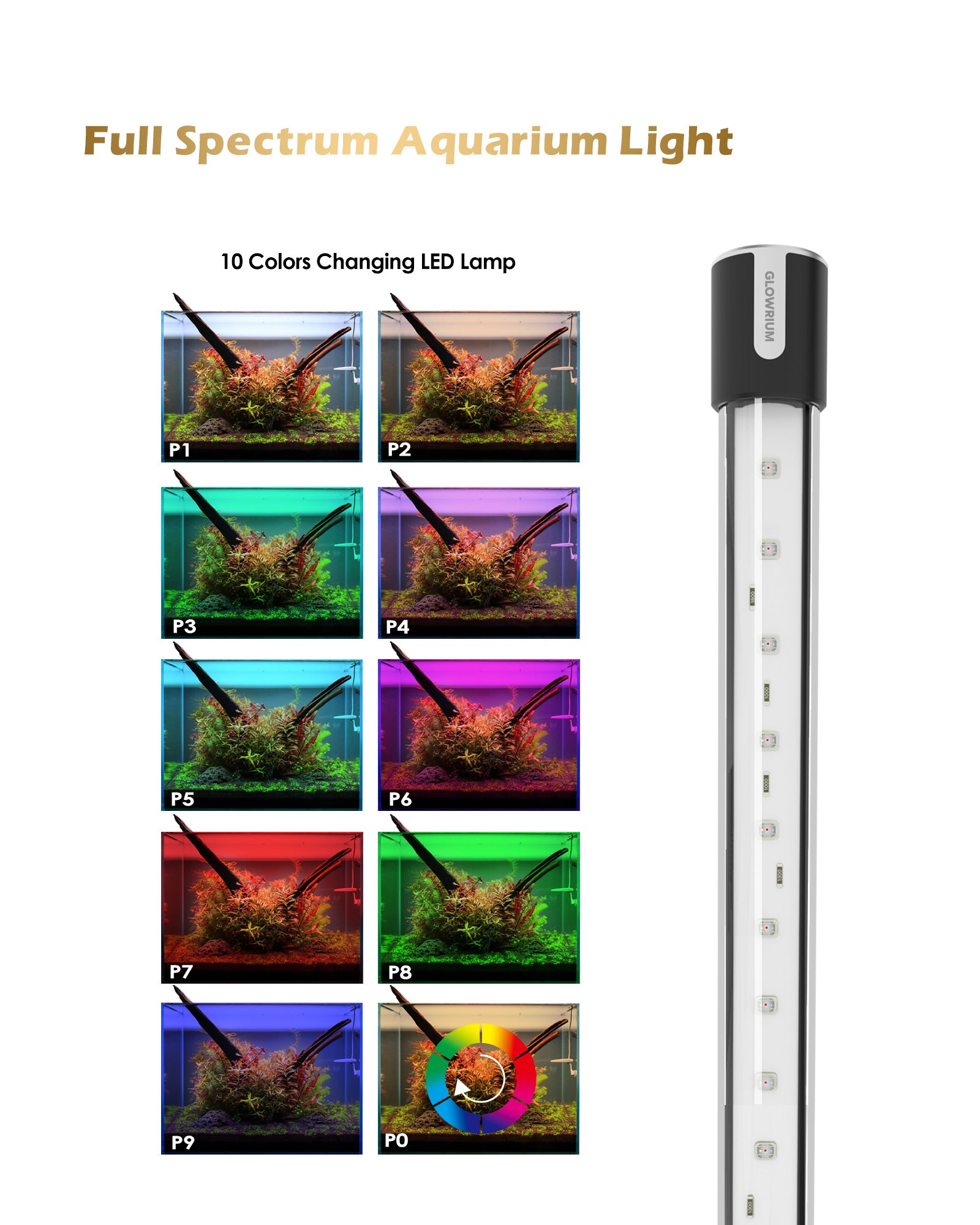 Aquarium Lights IP68 Underwater LED Full Spectrum Aquarium Lights